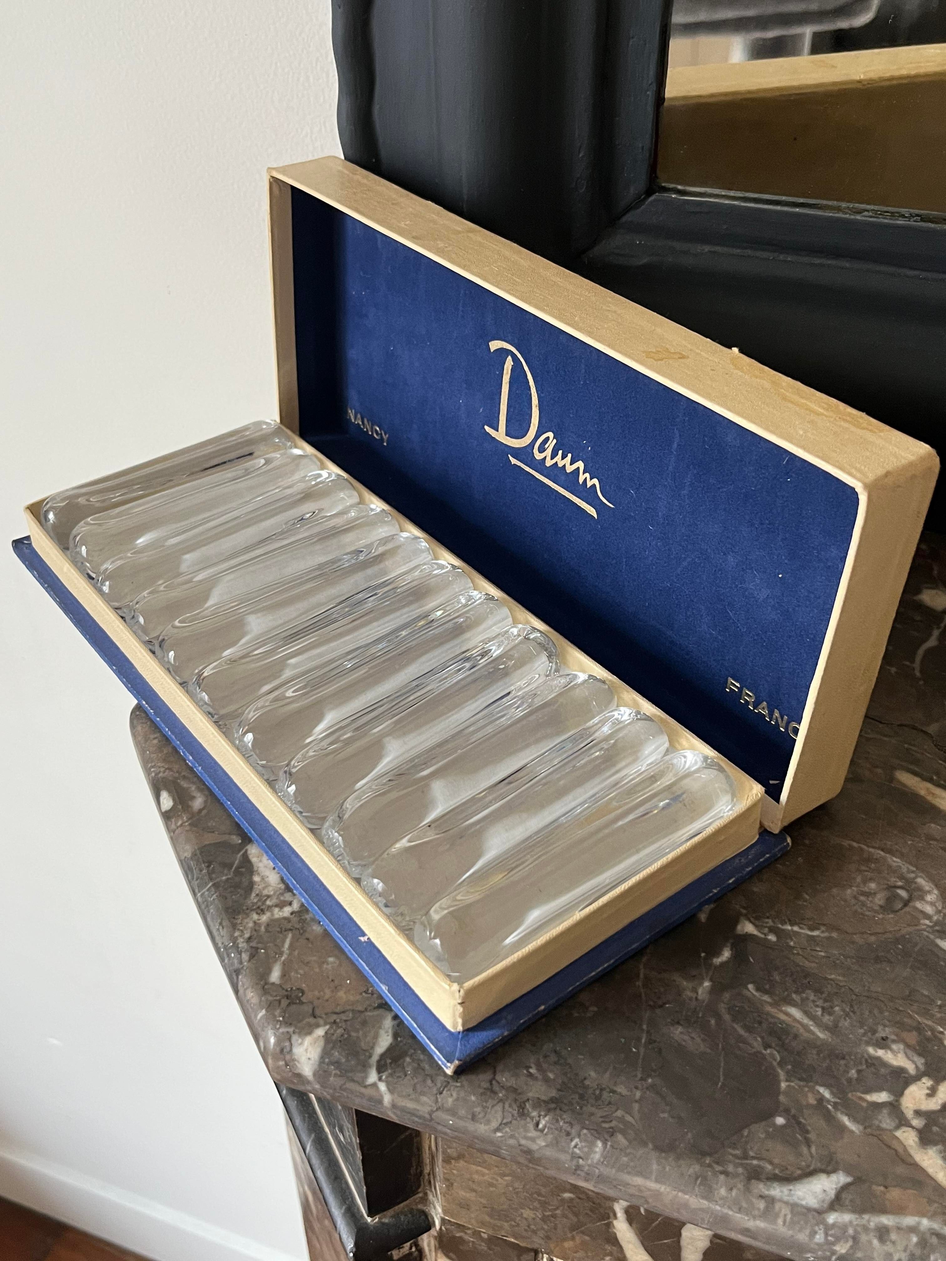 11 Daum crystal knife holder with its box