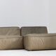 Vintage modular green leather sofa by Verzelloni Italy 1990s