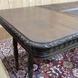 Oak dining table with beech base and 3 extensions