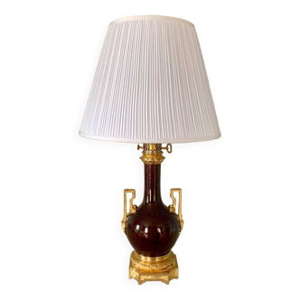 Porcelain lamp signed Charles Ficquenet