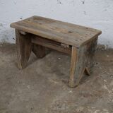 Vintage handcrafted raw foot stool