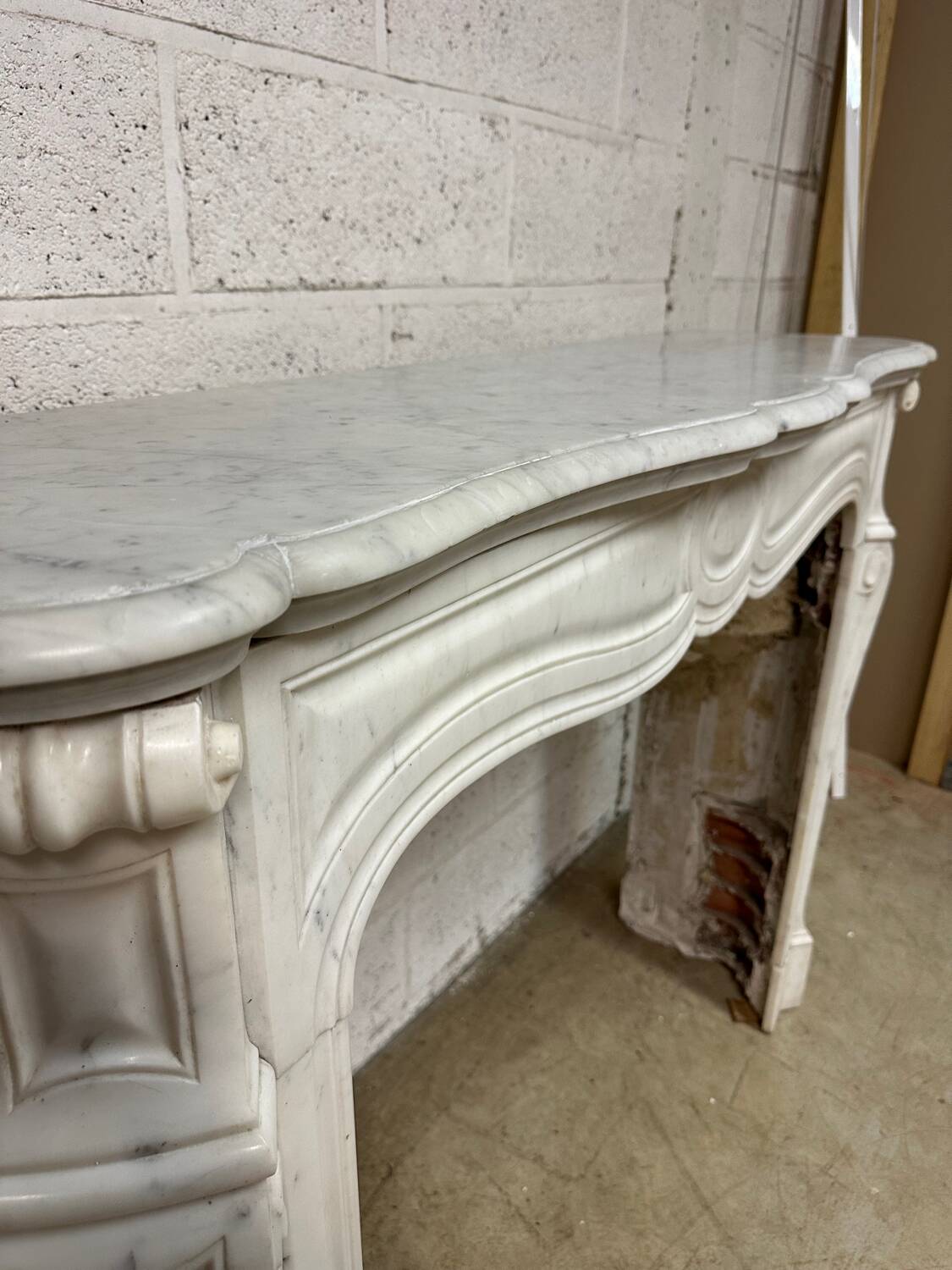 Louis XV style marble fireplace