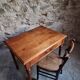 Antique oak writing table with drawer, French side table, console, solid oak desk, circa 1930–1950.
