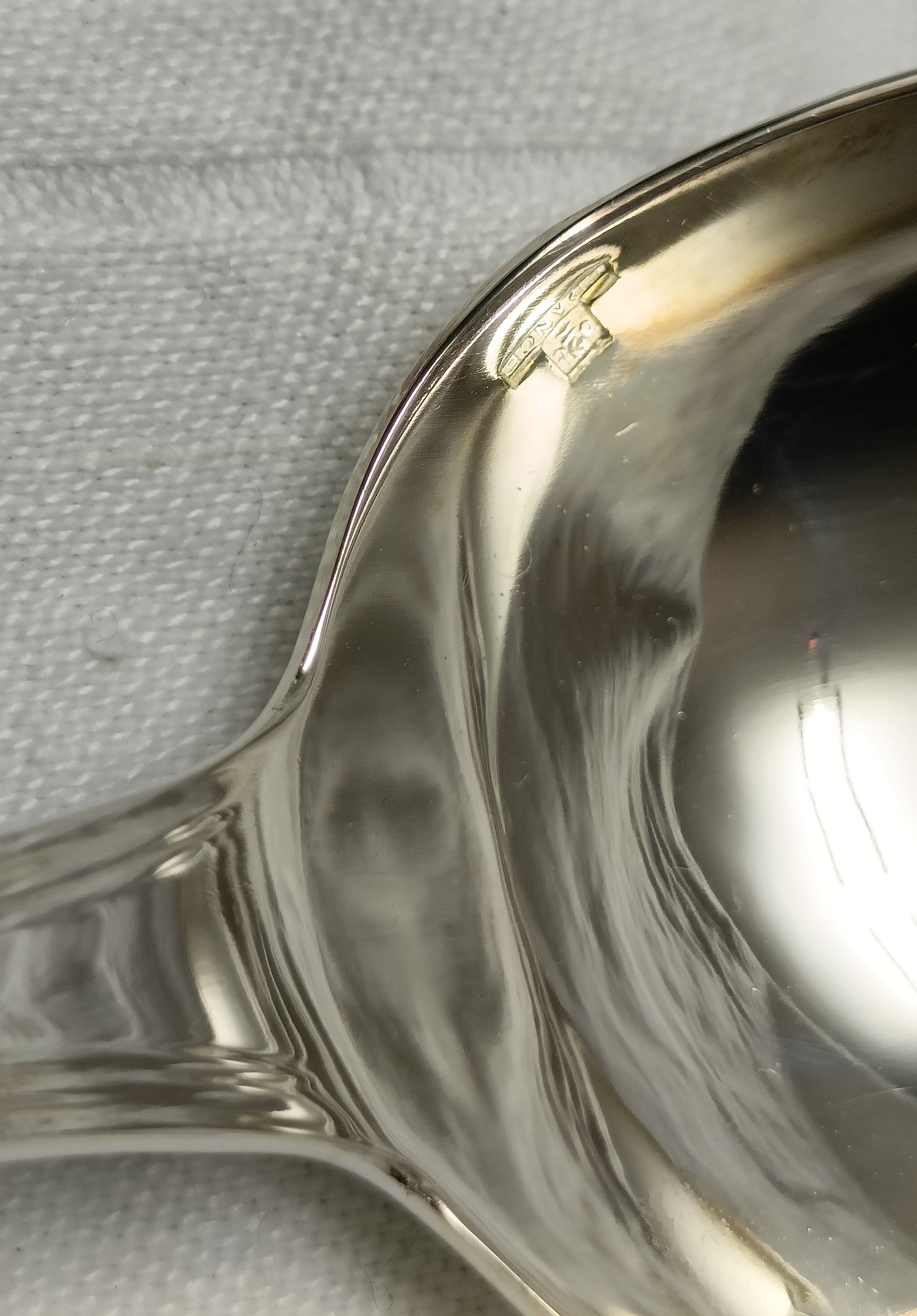 Set of 12 silver metal table spoons from christofle model "spatours"