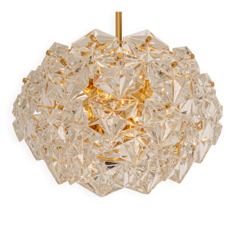 Chandelier, Brass and Crystal Glass by Kinkeldey, Germany, 1970s