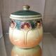 Tobacco pot or empty pocket in slip floral decoration digoin
