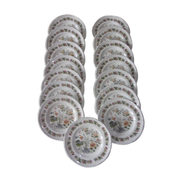 Lot de 15 assiettes adam country meadow