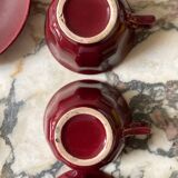 Burgundy cup and saucer