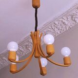 Danish variable height chandelier with 5 arms, 1970s