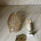 Vintage smoked glass shell wall light