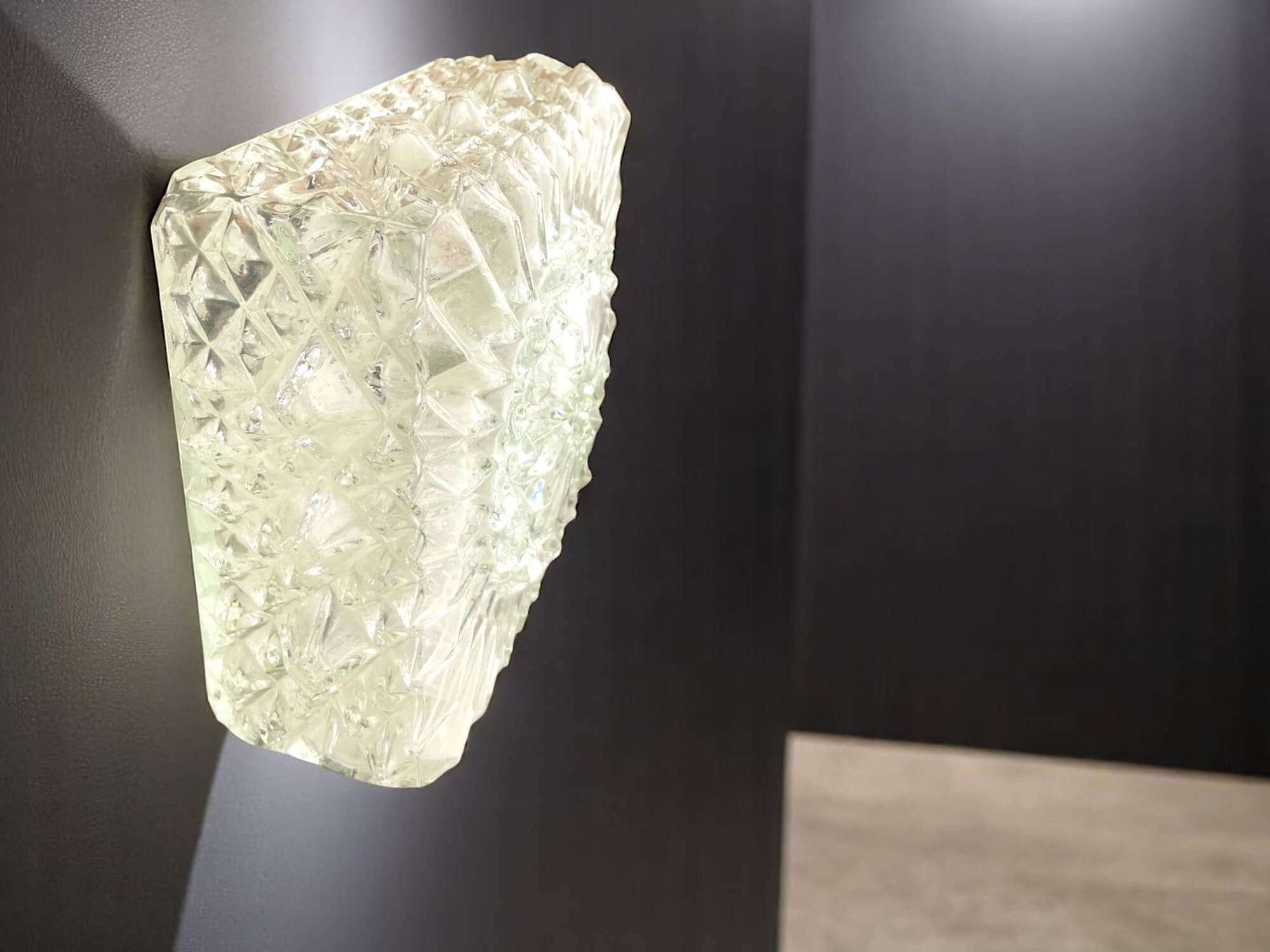 Glass flush mount ceiling or wall light