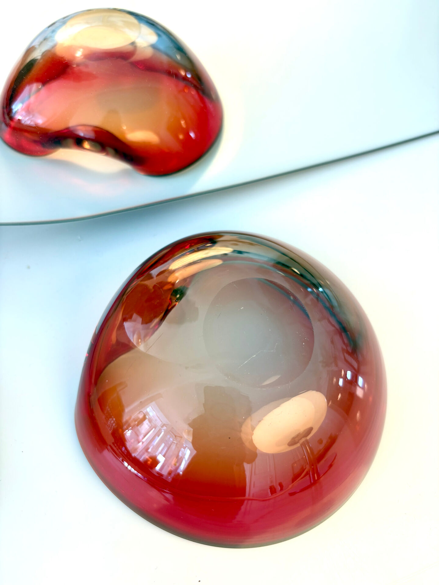 Ashtray / pocket emptier Murano sommerso 1960