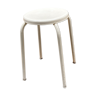 Stool white lacquered sheet metal