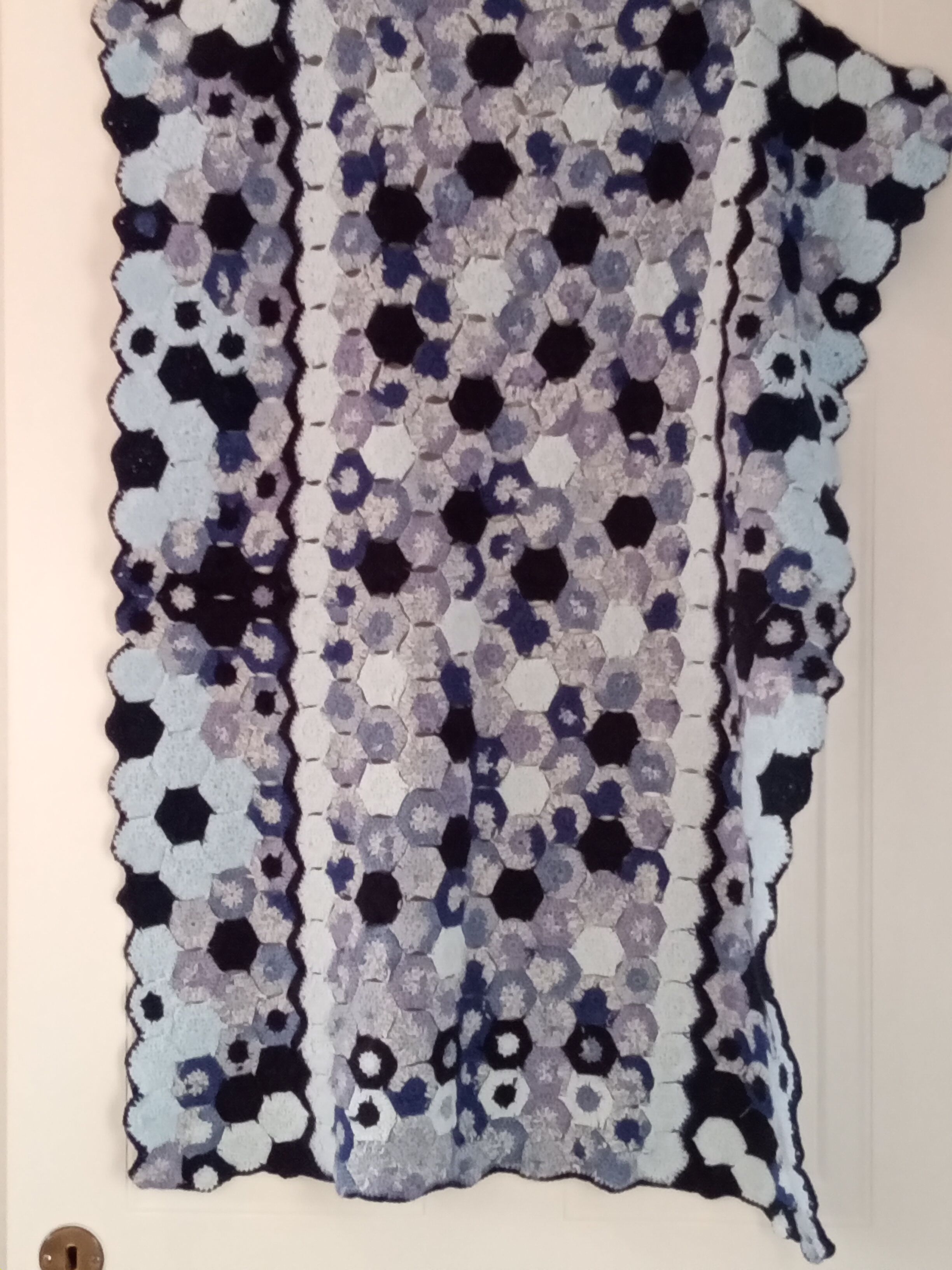 Vintage rugs, patchwork of crocheted patterns, handmade