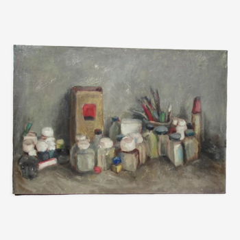 "In the painter's studio" anonymous