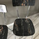 Chaises en Formica noir marbré