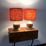2 vintage ceramic lamps 1970