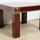 Vintage Jean-Claude Mahey coffee table in lacquered wood and brass, 1970