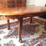 Oval table Louis XV inlaid