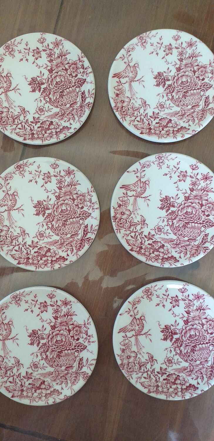 6 small plates English Ironstone