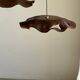 Very large wavy flat leaf suspension in smooth teak D:60