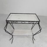 Vintage sculptural steel, (Mategot style) side table, 1950s