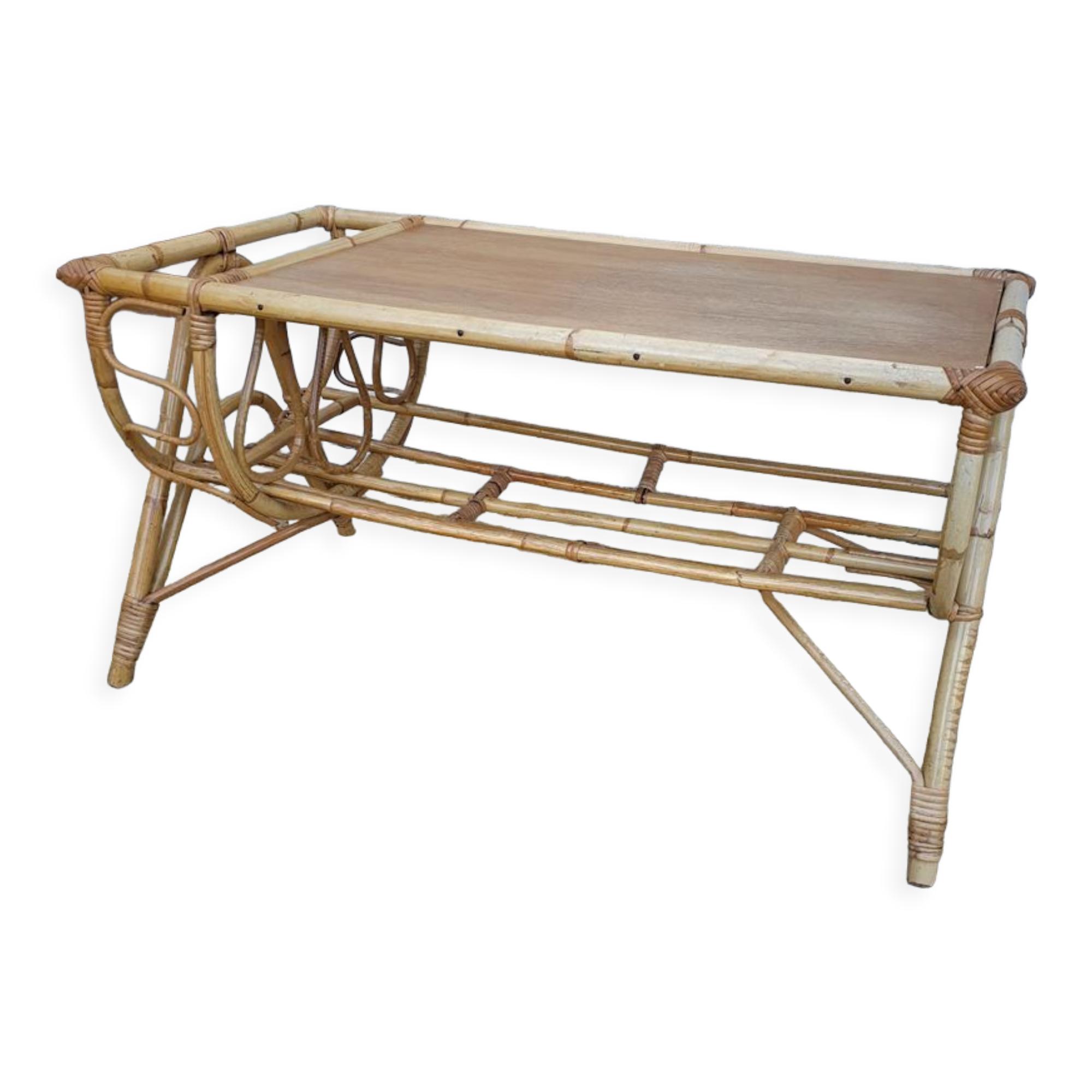 Vintage rattan coffee table