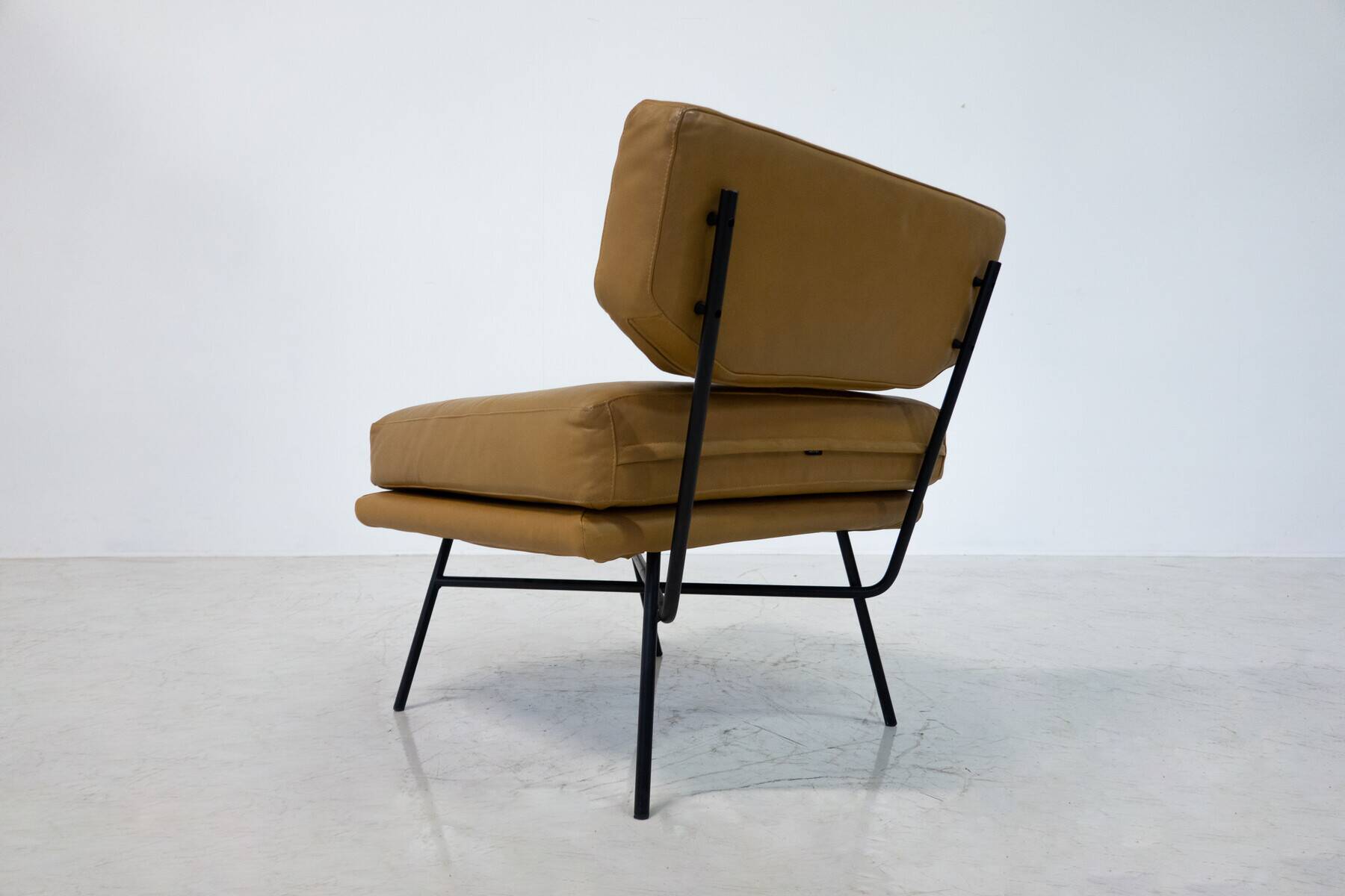 Mid-Century Modern 'Elettra' Set of 3 Armchairs by Stdio BBPR for Arflex, Leather and Iron, 1950s