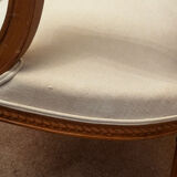 Pair of Louis XVI style medallion armchairs, late 19th / early 20th century.