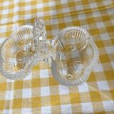 Salière double verre moulé transparent