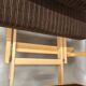 1960s light wood and brown ribbed fabric convertible daybed canapé
