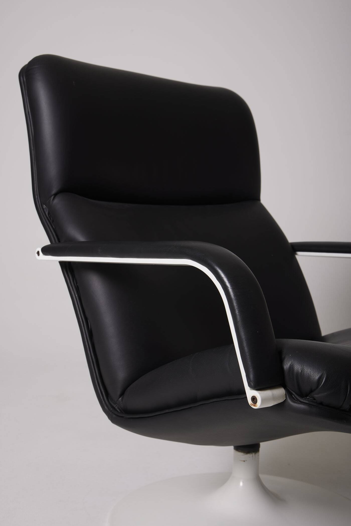 Geoffrey Harcourt black leather armchair