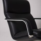 Geoffrey Harcourt black leather armchair