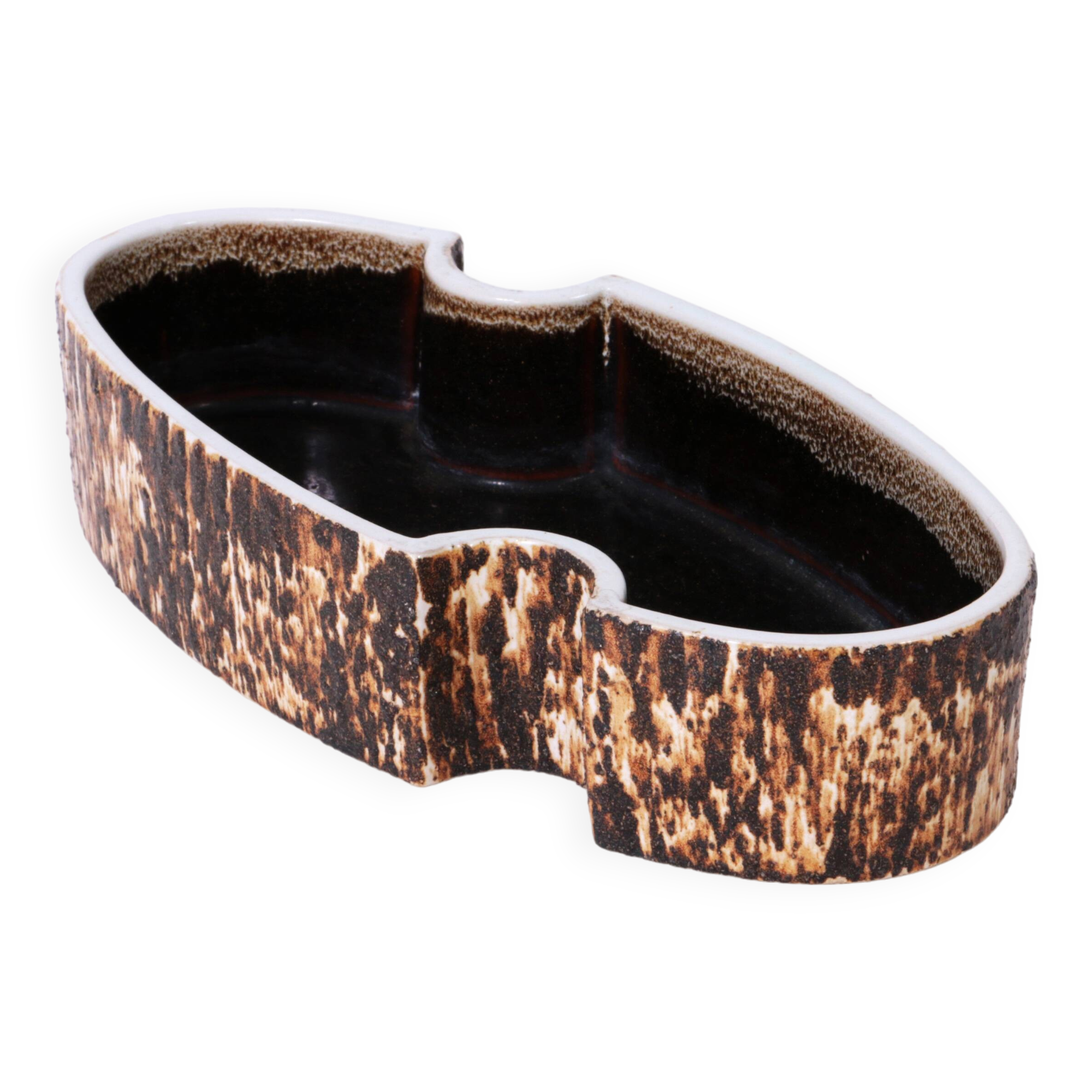 Vintage Yamasan Ikebana Bowl - Authentic 1960s Japanese Ceramic