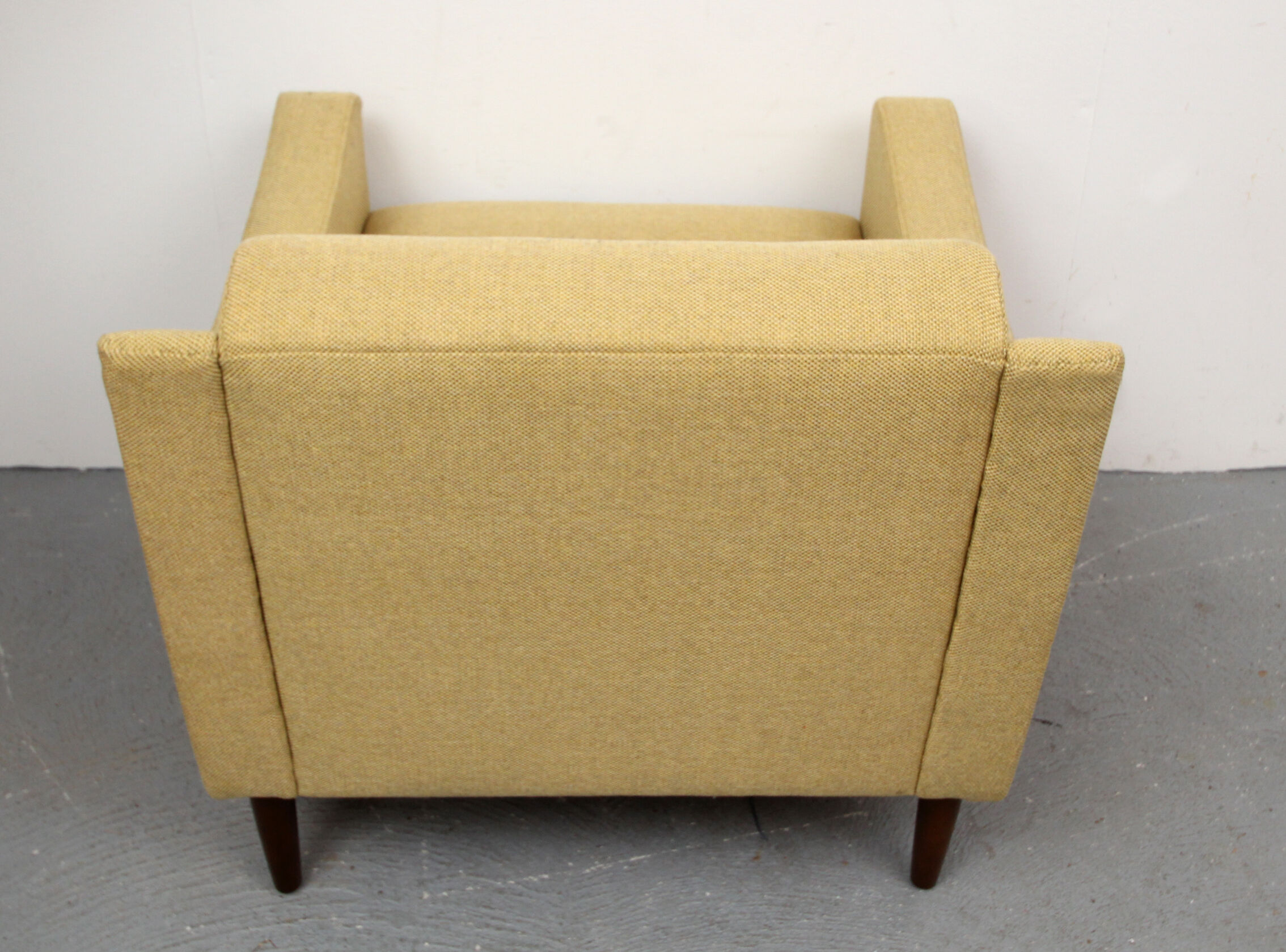 1960s polstery armchair in yellow, restored