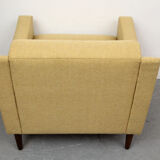 1960s polstery armchair in yellow, restored