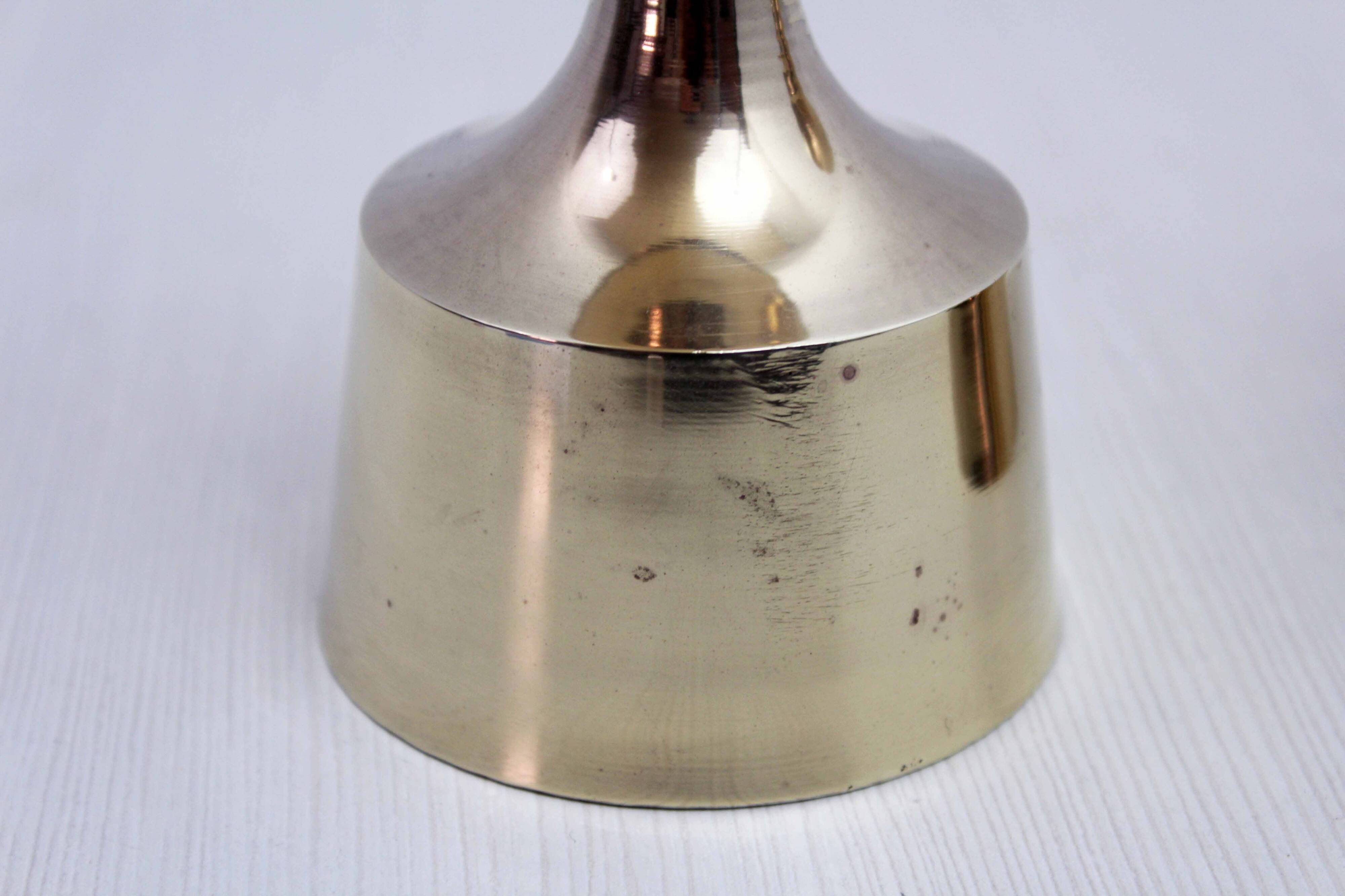 Set of 3 Scandinavian brass candle holders