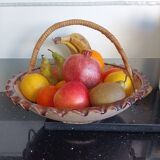 Glazed terracotta fruit bowl or basket