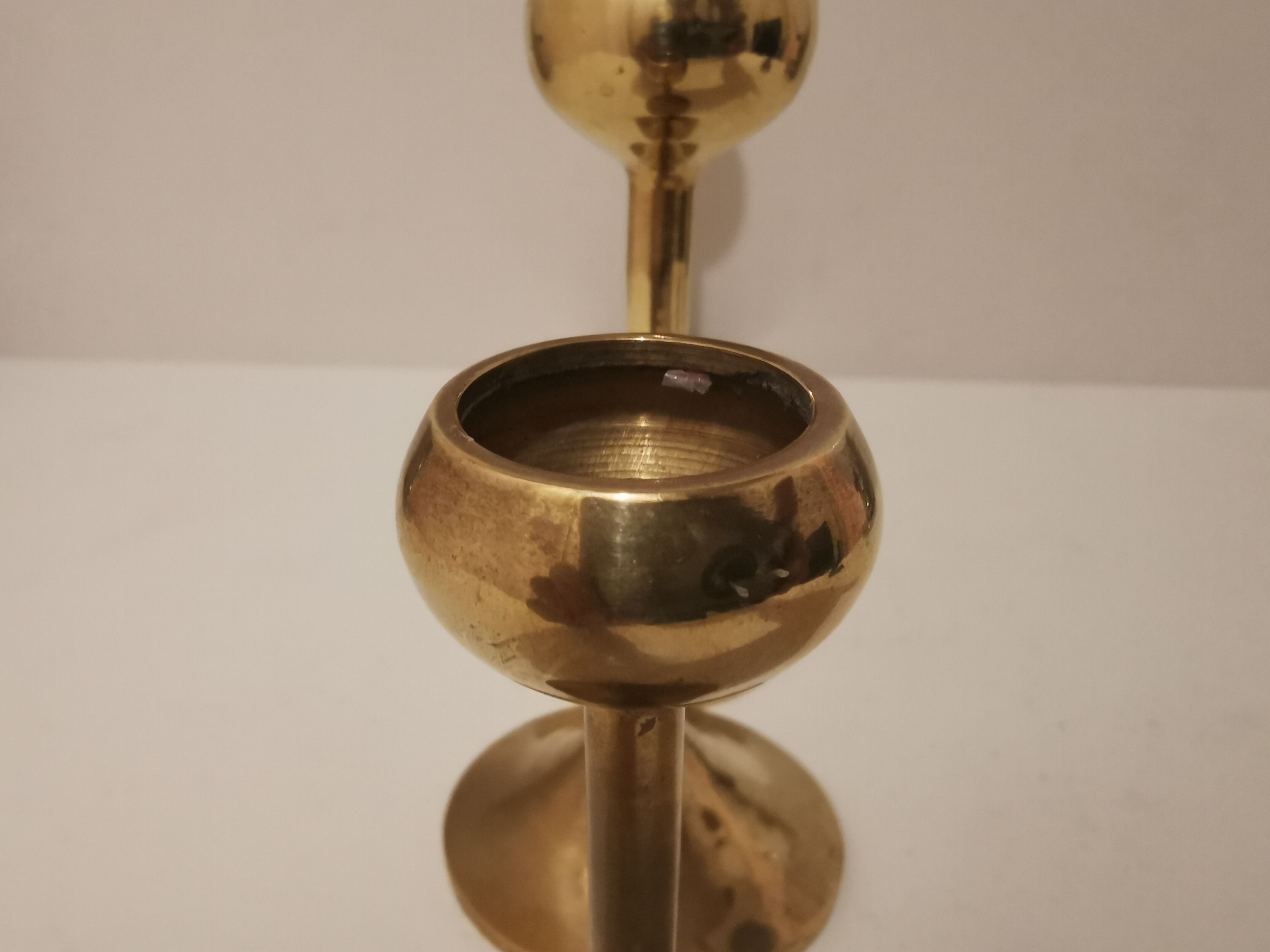 Set of 5 brass candlesticks from the 70s