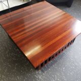 Table basse XL design vintage en bois exotique