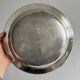 Antique round salad bowl or dish in shiny silver metal
