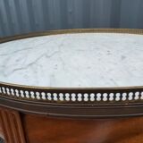 Table basse bouillotte ancienne plateau marbre style louis xvi