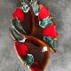Vallauris compartmentalized dish fish shape polychrome ceramic 47 cm