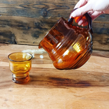 Amber glass carafe pitcher of the brand VerexTrafort Belgian glassware - vintage 30s