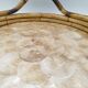 Vintage round bamboo and Capiz shell platter – Italy, 1970s