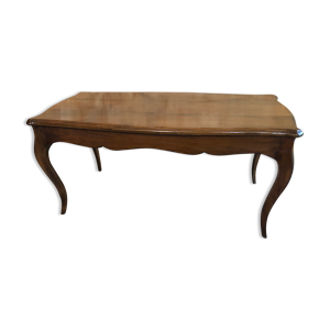 Table basse style Louis XV bois chevillé pieds courbés vintage
