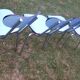 4 chaises vintages en formica bleues