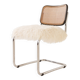 Italian vintage accent chair in long hair sheepskin, 1960s