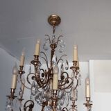 Crystal and bronze chandelier 12 arms of light