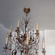 Crystal and bronze chandelier 12 arms of light